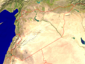 Syria Satellite + Borders 1200x900